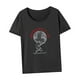 thumbnail image 5 of Camiseta para mujer básica camiseta traje trajes cuello redondo camisa para viaje de vacaciones M, 5 of 7