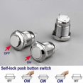 thumbnail image 2 of 4pcs 12mm Stainless Steel Push Button Switch, Waterproof Momentary On Off for Various Voltage Applications, 2 of 5