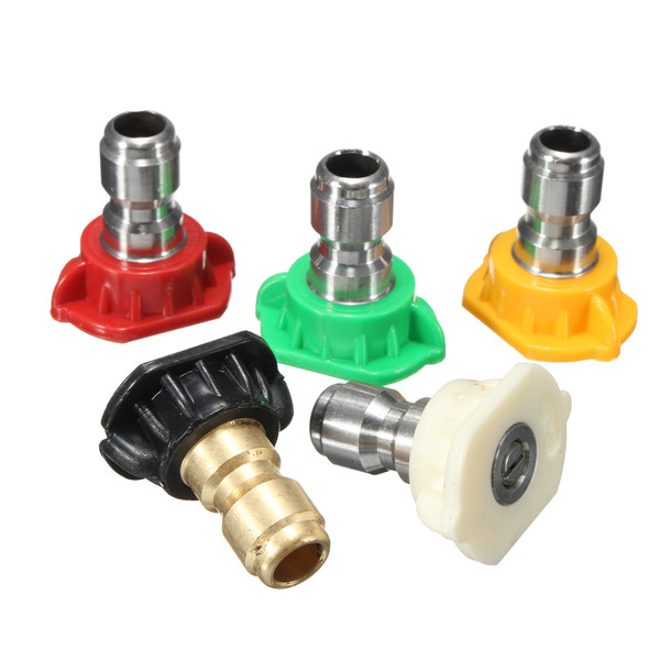 5pack High Pressure Washer Spray Nozzle Tips 0°15° 25°40° 1//4/"/" Quick Connect