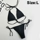 thumbnail image 2 of Trajes de baño de 2 piezas para mujer, bikini de triángulo con cuello halter y lazos laterales, 2 of 5