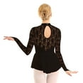 thumbnail image 4 of iEFiEL Womens Turtle Neck Long Sleeve Figure Skating Ballet Dance Leotard Dress Costume, 4 of 8