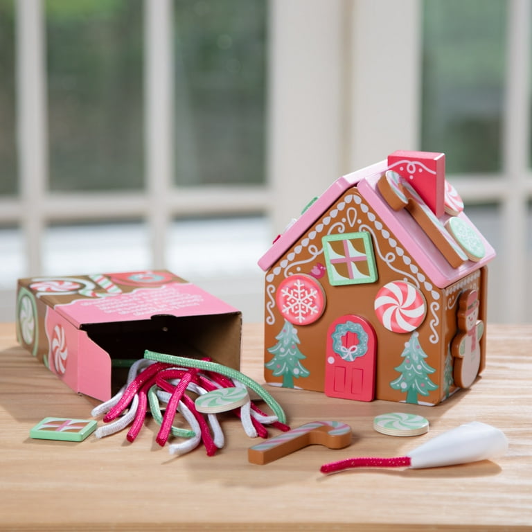 Melissa Doug Pink Wooden Gingerbread House Reusable, Mess-Free