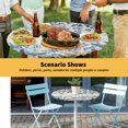 thumbnail image 6 of Elastic Fitted Round Tablecloth, Blue Coastal Starfish Waterproof Stretch Table Cover for 36"-44" Tables, Beach Nautical Shell Eucalyptus Retro Washable Outdoor Tablecloths for Patio, Picnic, Camping, 6 of 9