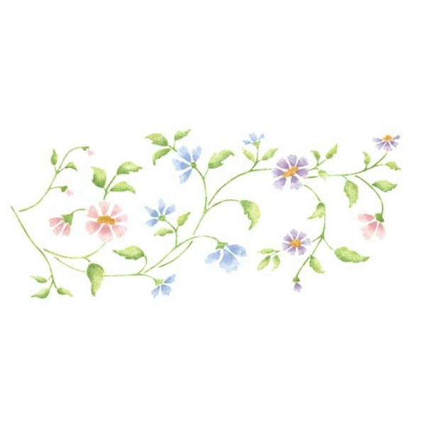 Flower Vine Wall Stencil SKU 2829 by Designer Stencils