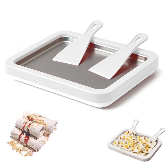 Rolled Ice Cream Maker, At Home Rolled Ice Cream Kit, Diy Homemade Rolled Ice Cream Tray, Suitable for Families and Parties
