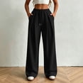 thumbnail image 5 of ZUBKTE Women's Drawstring Elastic Waist Active Jogger Wide Leg Pants Loose Fit Casual Sports Pants for Women Y2K Streetwear with Pockets S‑2XL, 5 of 8