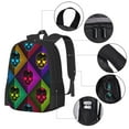 thumbnail image 4 of XMXT Travel Laptop Backpack for School Work, Multicolor Skull Print Large Capacity Bookbag Travel Bag Backpacks for Women Men, 4 of 9