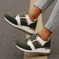 thumbnail image 4 of Wedges Fashion Sneakers for Women Fall Casual Color Block Outdoor Sports Low Top Walking Work Nurse Shoes, 4 of 6