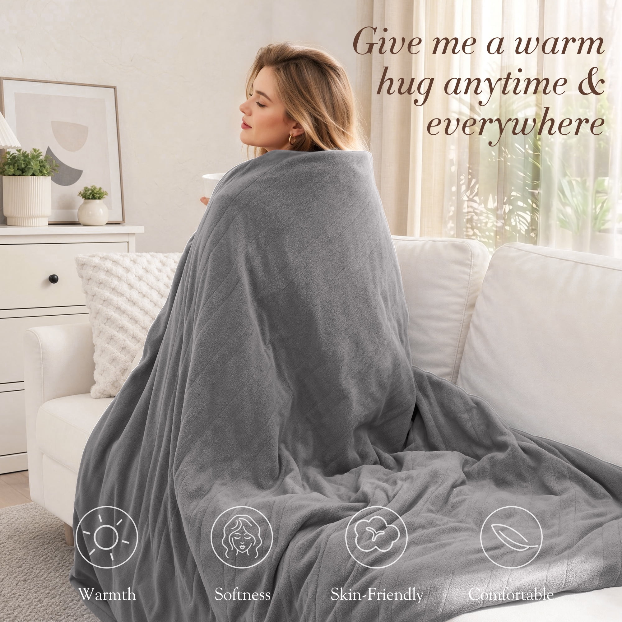 MaxKare Full Size Electric Heated Blanket 77'' x 84'', 4 Levels