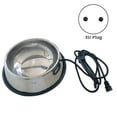 thumbnail image 2 of Comedero térmico para mascotas, de acero inoxidable, para exteriores, con calefacción, para perros, pollos, etc., con enchufe europeo. p20241126958, 2 of 5