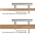 thumbnail image 4 of Uxcell 6" Length 3.8" Hole Center Stainless Steel T Bar Pull Handle 12mm Diameter 5 Pack, 4 of 6