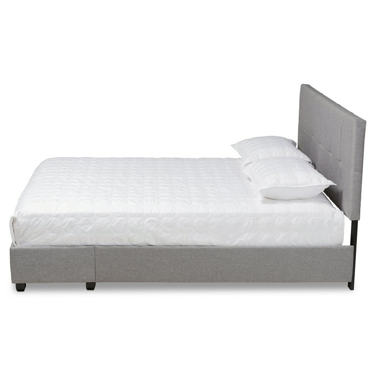 Baxton Studio Netti Light Grey Fabric Upholstered 2-Drawer Queen Size Platform Storage Bed Baxton Studio Netti Light Grey Fabric Upholstered 2-Drawer Queen Size Platform Storage Bed