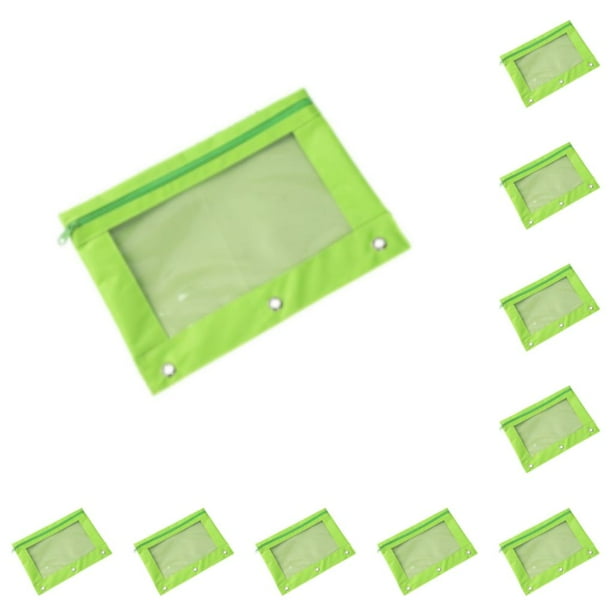 Bolsa portátil Cateissary para almacenar documentos importantes cremallera verde fluorescente 10Conjunto