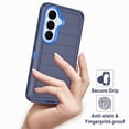 thumbnail image 6 of Petocase for Samsung Galaxy S26 Phone Case,Stripe Desgin Heavy Duty 3-Layer Military-Grade Shockproof Drop Protection Scratch Resistant Silicone Phone Cover,Navy Blue, 6 of 8