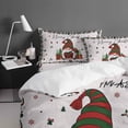 thumbnail image 4 of Christmas Gnome Full Size Comforter Set, Xmas Red Green Winter Dwarfs Retro Linen Soft Bedding for All Seasons, 4 Pcs Bed Set with 1Comforter (86"x86") ,1 Sheet(80"x116"), 2 Pillowcases (19"x29"), 4 of 7