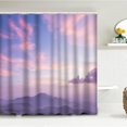thumbnail image 3 of Lalilo 4 Pcs Purple Sky Misty Shower Curtain Sets with Rugs for Bathroom Decor,Purple Sky Mountains Bathroom Curtain Set with Mats, 3 of 6