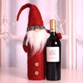 thumbnail image 3 of Cubierta de botella de vino de champán decoración de la mesa de fiesta en el hogar decoración de Navidad (rojo), 3 of 5