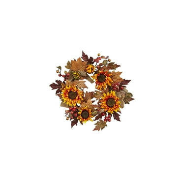 HomeStock Hollywood Regency 24In. Sunflower & Berry Wreath
