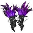 thumbnail image 2 of WHEANG Women's Gloves Lace Decor Single Gloves with Chain Carnival Party Costume Accessories Masquerade Show Decorative Gloves for Women Men Snug & Flexible Fit Lace Gloves Purple One Size, 2 of 3