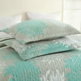 thumbnail image 3 of 3 Piece Printed Leaf Quilt Set Lightweight Bedspread Set ME510, 3 of 6