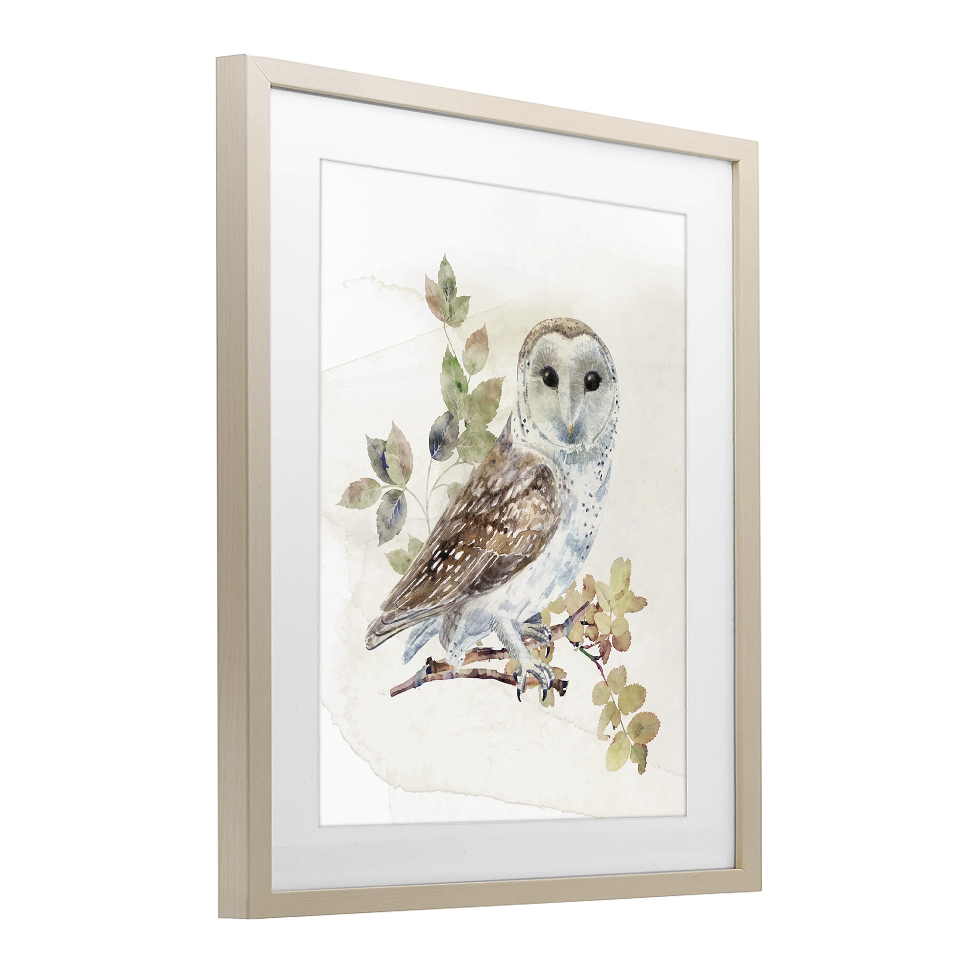 Stupell Industries Owl Among Autumn Leaves Birch Framed Print Under Glass, design by CAD Designs