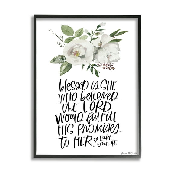 Stupell Industries Blessed Is She Who Believed Proverb Luke 1:45, 24 x 30, Designed by Valerie Wieners