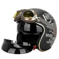 thumbnail image 1 of Casque de Moto Rétro Adulte 3/4 Face Ouvert avec Lunettes et Pare-Soleil (lucky 13), 1 of 5
