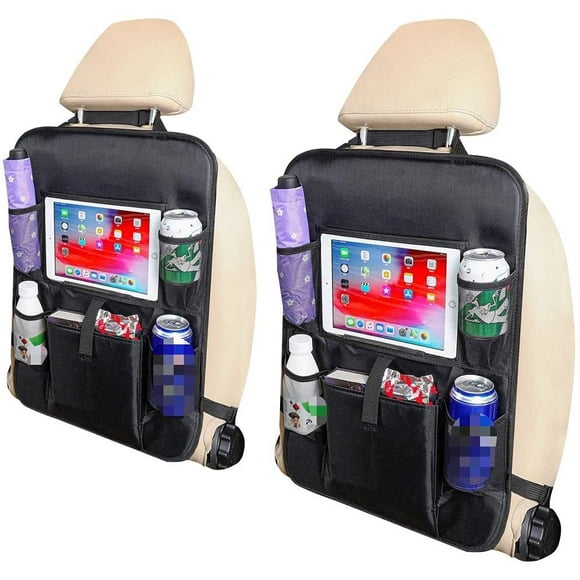 Carisma Car Backseat Organizer with Touch Screen Tablet Holder +Storage Pockets Kick Mats Car Seat Back Protectors