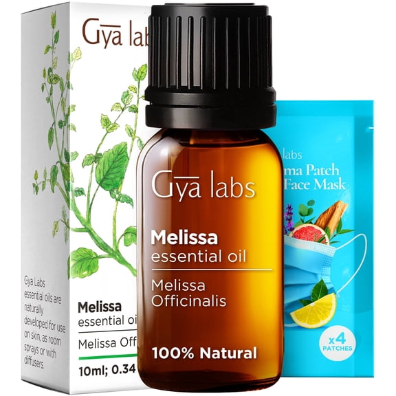 Gya Labs Melissa Essential Oil - 0.34 fl oz - for Hair, Skin, Diffuser, Aromatherapy & DIY Candle Making Scent