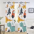 thumbnail image 5 of Dinosaurs Birds Leaves Cars Blackout Curtain Panels Drapes Privacy Assured with Light Filtering Curtains for Living room Bedroom Bathroom Window, 5 of 6