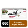 Vanity Fair Everyday Disposable Paper Napkins, White, 660 Count
