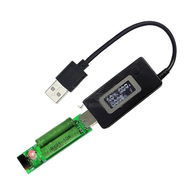 LCD Micro USB Charger Battery Capacity Voltage Current Tester Meter Detector +Load Resistor 2A/1A with Switch ,Improved Measurement Accuracy