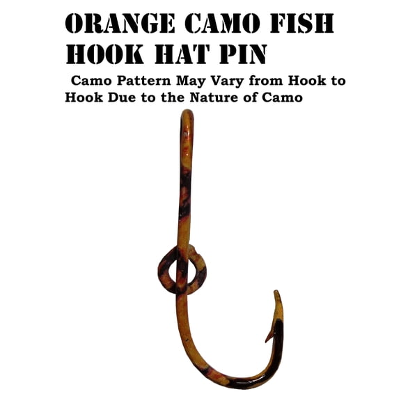 Orange Camo Fish Hook Hat Pin Prym1 Fire Storm Camo Hat Hook Clip