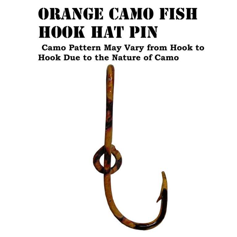 Orange Camo Fish Hook Hat Pin Prym1 Fire Storm Camo Hat Hook Clip