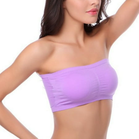 

2pcs Wireless Bra Strapless Bras Seamless Tube Top Underwear with Good Elasticity Simple Color Basic Style Evening Dress Party 3