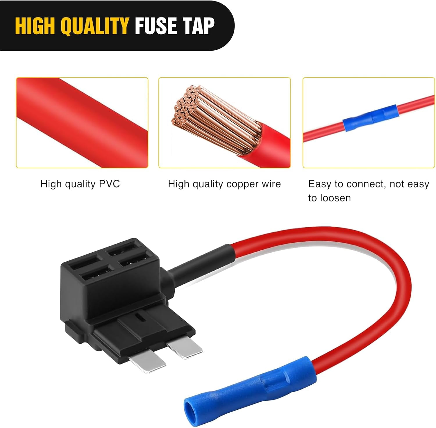 Nilight 24Pcs 12V Automotive Fuse Holder Standard Mini Micro2 and Low Profile 4 Types ATO ATC ATM APM Fuse Holder for Cars Trucks Ships