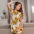 thumbnail image 3 of Bingfone Sunflower 5 Nightgowns for Women Sleep Shirts Short Sleeve Nightshirt Pullover Nightdress Soft Sleepwear, 3 of 6