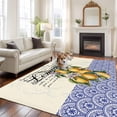 thumbnail image 2 of Large Area Rugs for Living Room Bedroom, Lemon 8'x10' Rug Washable Carpet Runner Indoor Outdoor, Summer Vintage Yellow Fruits Italy Blue Textured Non Slip Floor Mats Rug for Kitchen, Patio, 2 of 8