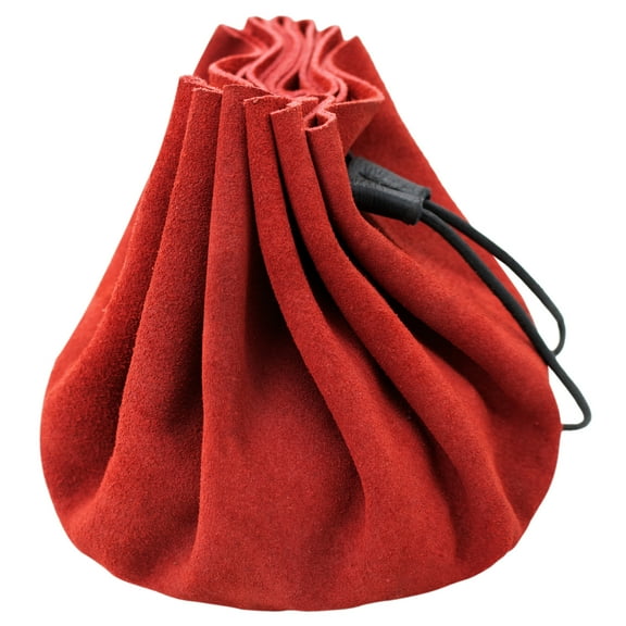 Mythrojan Medieval Waist Bag with Adjustable Strap, 1 Coin Purse, Suede Leather for Cosplay, Red, 1-Piece