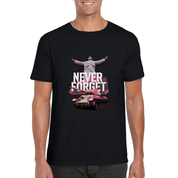Never Forget WWII Tank Memorial Military History Veteran T-Shirt, for men & women, up to size 5XL