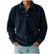 thumbnail image 1 of pstuiky hombres de manga larga, Cárdigan informal de manga larga con solapa y botones para hombre, color liso Tops de hombre l, 1 of 4