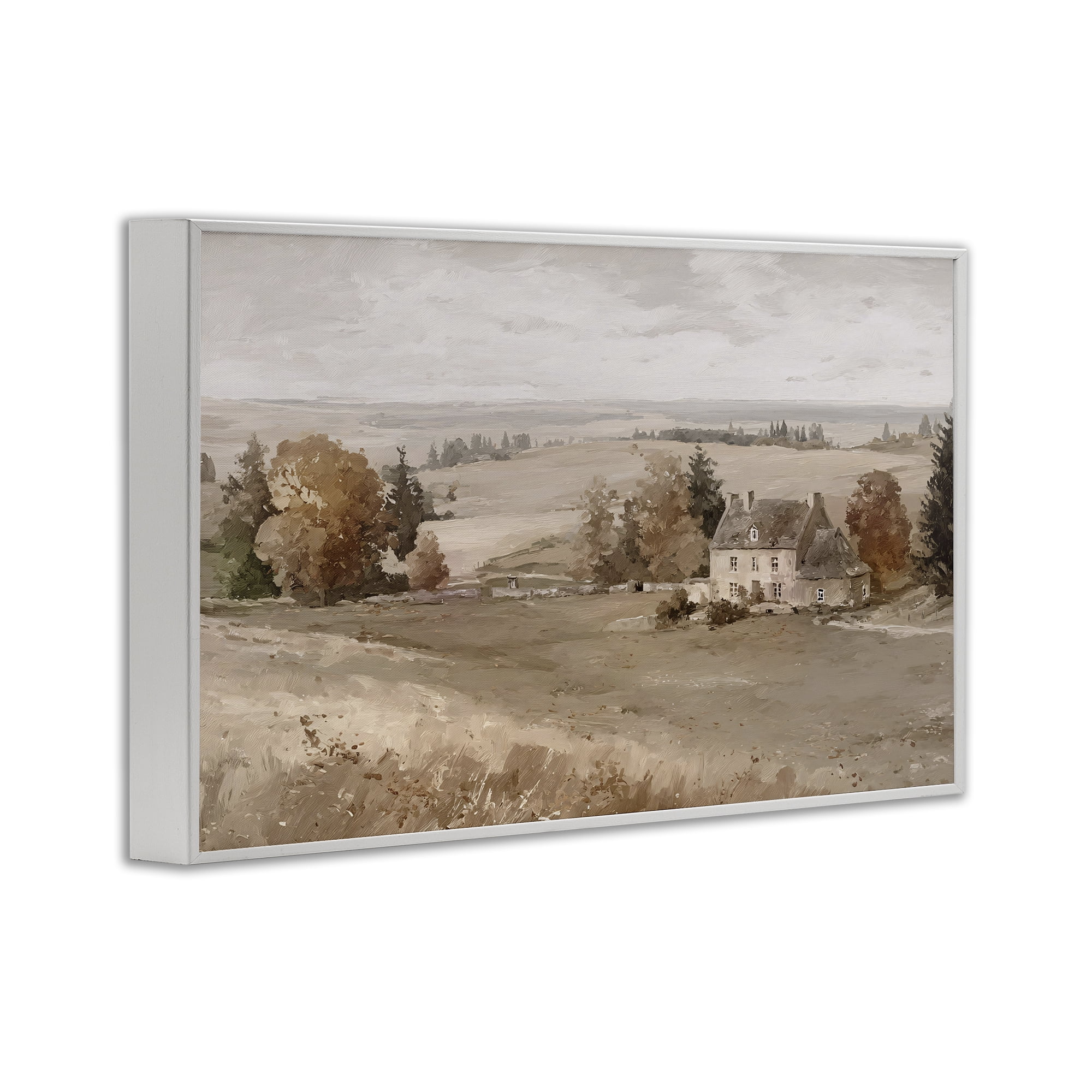Stupell Industries Quaint Cottage in Countryside White Framed Giclee Art, design by Jacky Ngan