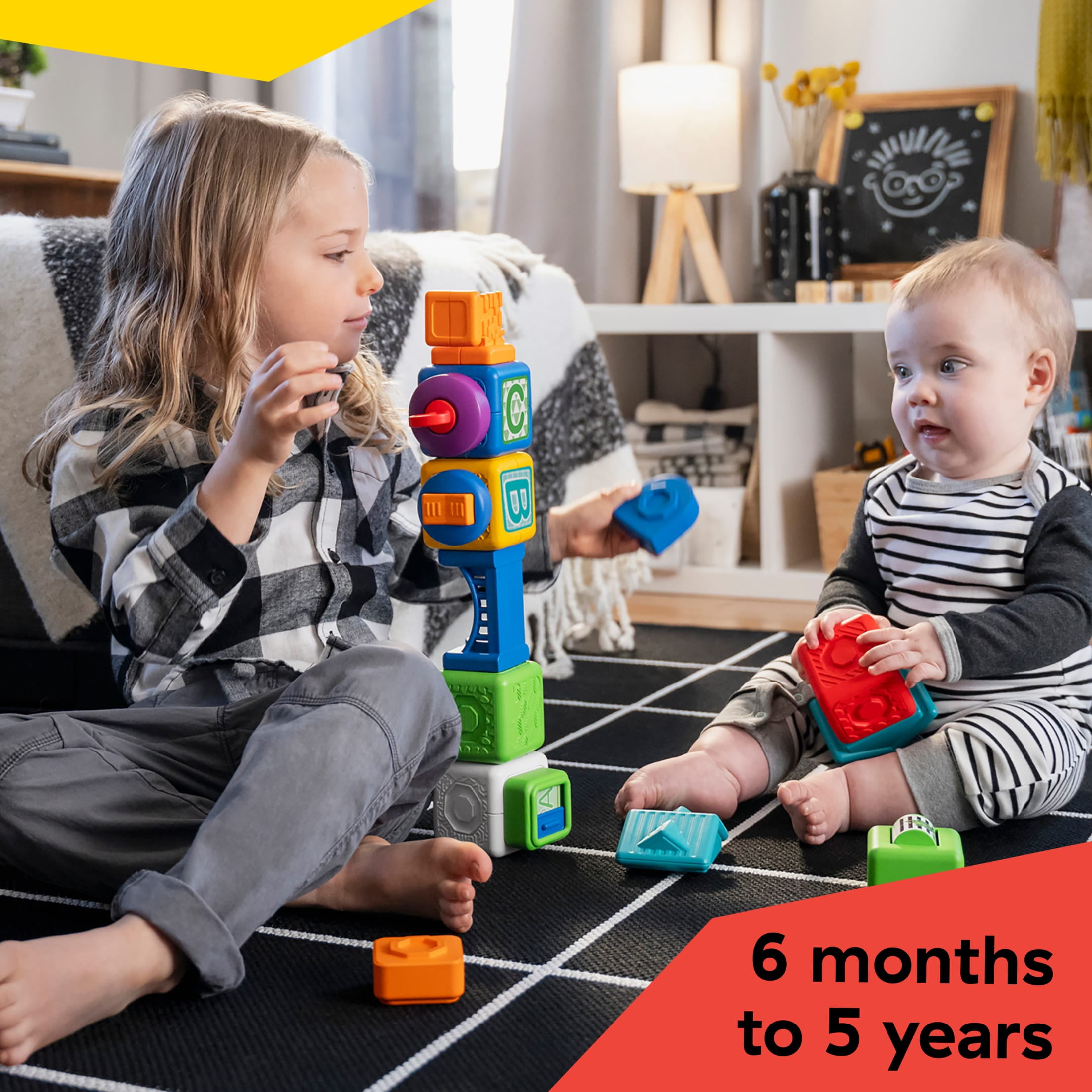 Baby Einstein Connectables 15-Piece Magnetic Activity Baby Building Blocks Toys, 6 months+ Unisex