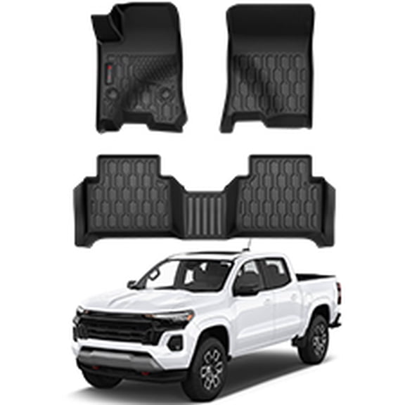 Floor Mats Liners for 2023-2025 Chevy Colorado GMC Canyon Crew Cab,Guard Front Rear Car Carpet Non-Slip Automotive Floor Liners, ,Easy to Clean All Weather