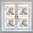thumbnail image 4 of YingYouFu Easter Bunny Window Clings White PVC Static Window Stickers Rabbit Butterfly Flower Grass Decals Removable Reusable Window Decor for Easter Spring Home Party Glass Door Window Decoration, 4 of 7