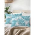 thumbnail image 2 of Outdoor Pillows Waterproof, Aqua Blue Palm Leaves Throw Pillows with Inserts Included, Summer Botanical Tropical Plants Indoor Outdoor Decorative Lumbar Pillow for Bed/Couch/Patio 12"x20", 1Pcs, 2 of 8