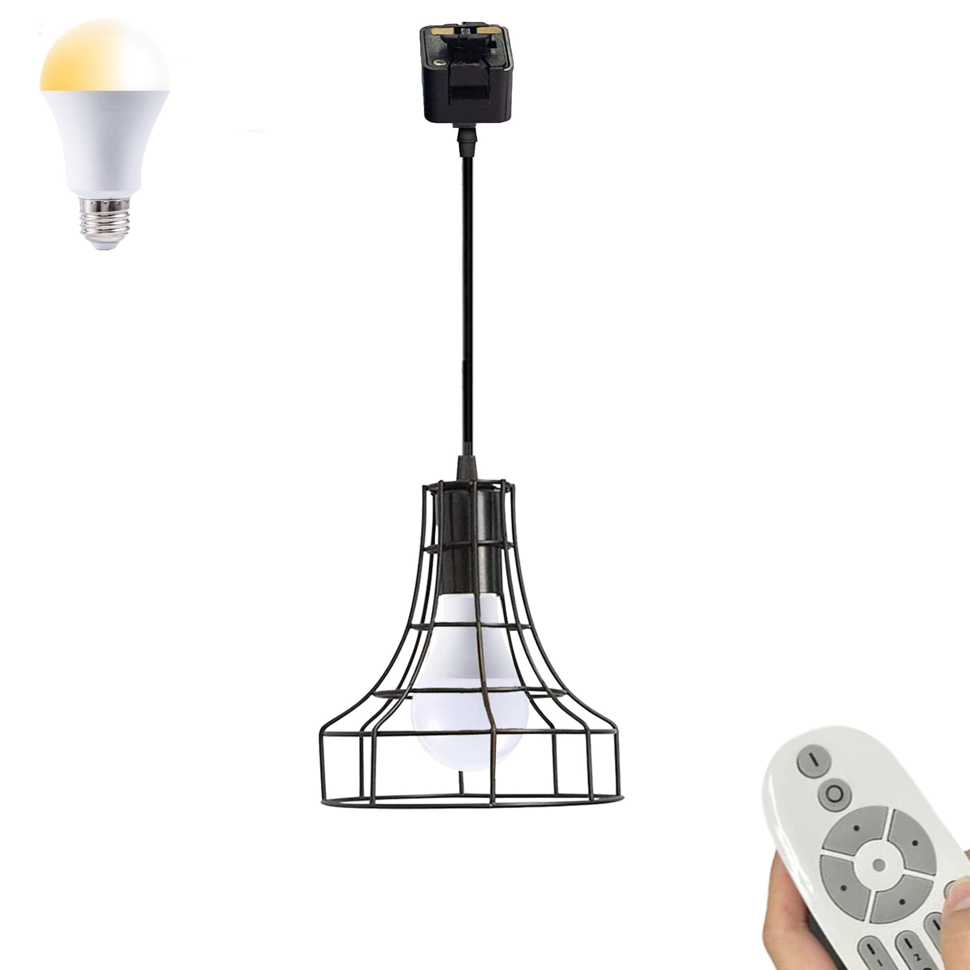 FSLiving JType Track Lighting Modern Industrial Matte Black Cage