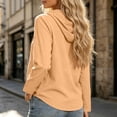 thumbnail image 4 of Ynynloco Women's 100%Cotton Hoodie Long Sleeve Jacket Button Drawstring Blouse Tops Casual Fall Winter Shirts, 4 of 7
