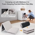 thumbnail image 4 of 2 Pack Folding Camping Cot with Memory Foam Mattress, 800 lbs Heavy Duty Capming Cots for Adults, 28" Wide Sleeping Cots with Carring Bag, Portable Folding Bed Cots for Camping, Office - Beige, 4 of 6