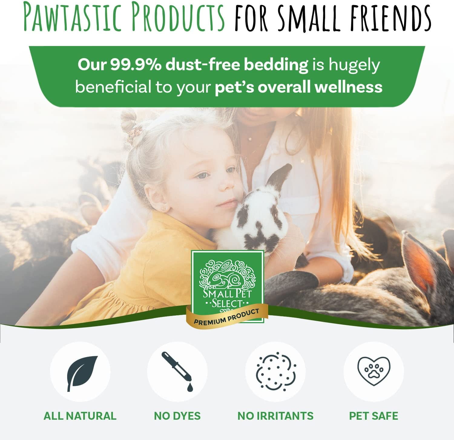 Small Pet Select Premium Natural Aspen Bedding, Animal Bedding for Small Indoor and Outdoor Pets, , Jumbo Size 282 L (2 Pack, 141 L Each)